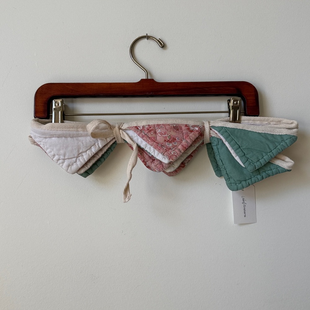 ⭐️ 11. Handmade Mini Bunting 12ft Vintage Quilt Upcycle Decor